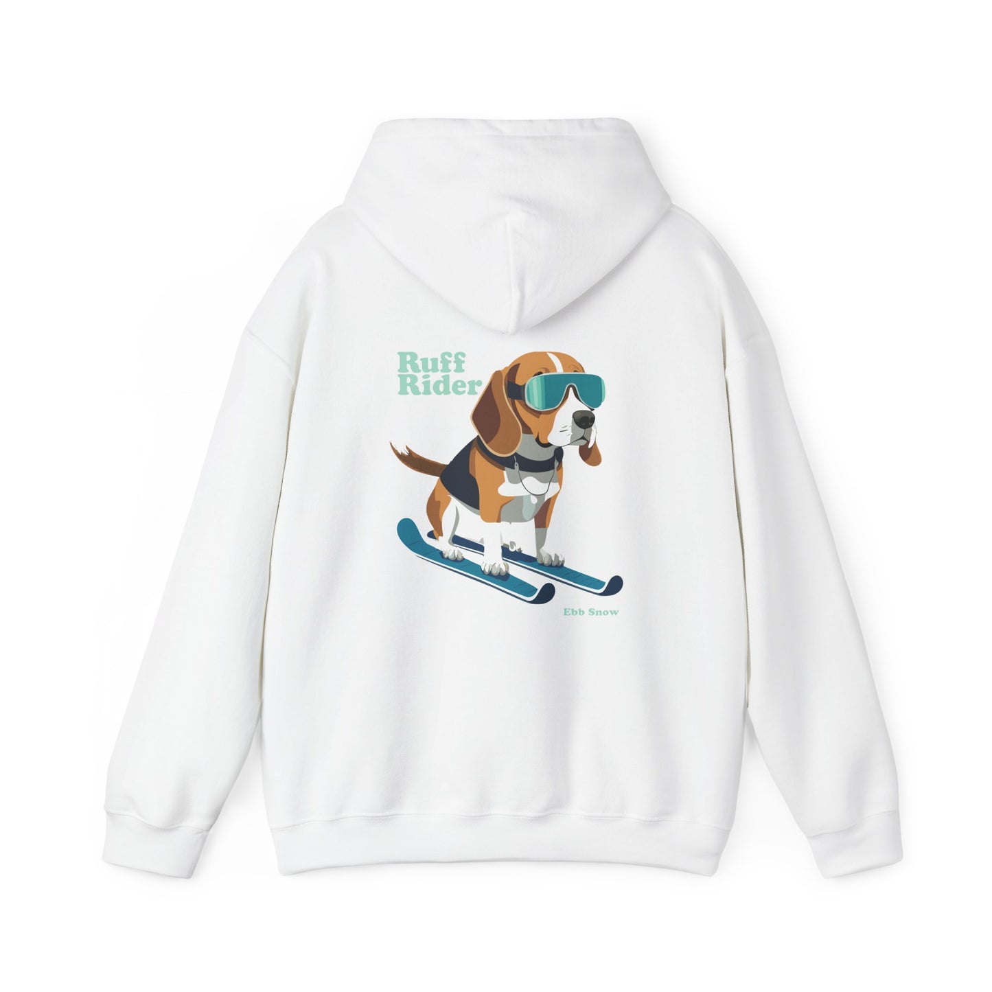 Hooded Sweatshirt - Dog on Skis 'Ruff Rider' Design