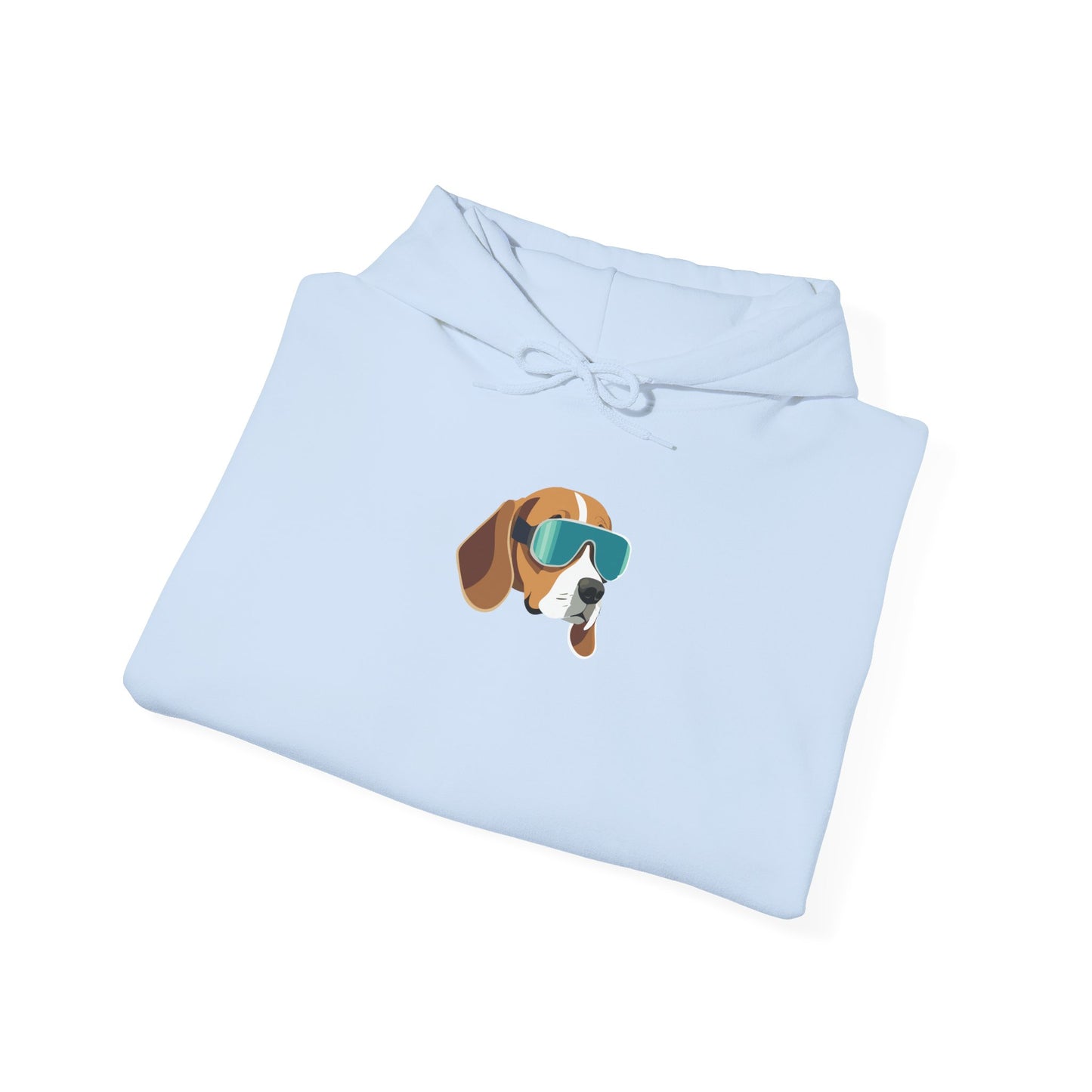 Hooded Sweatshirt - Dog on Skis 'Ruff Rider' Design