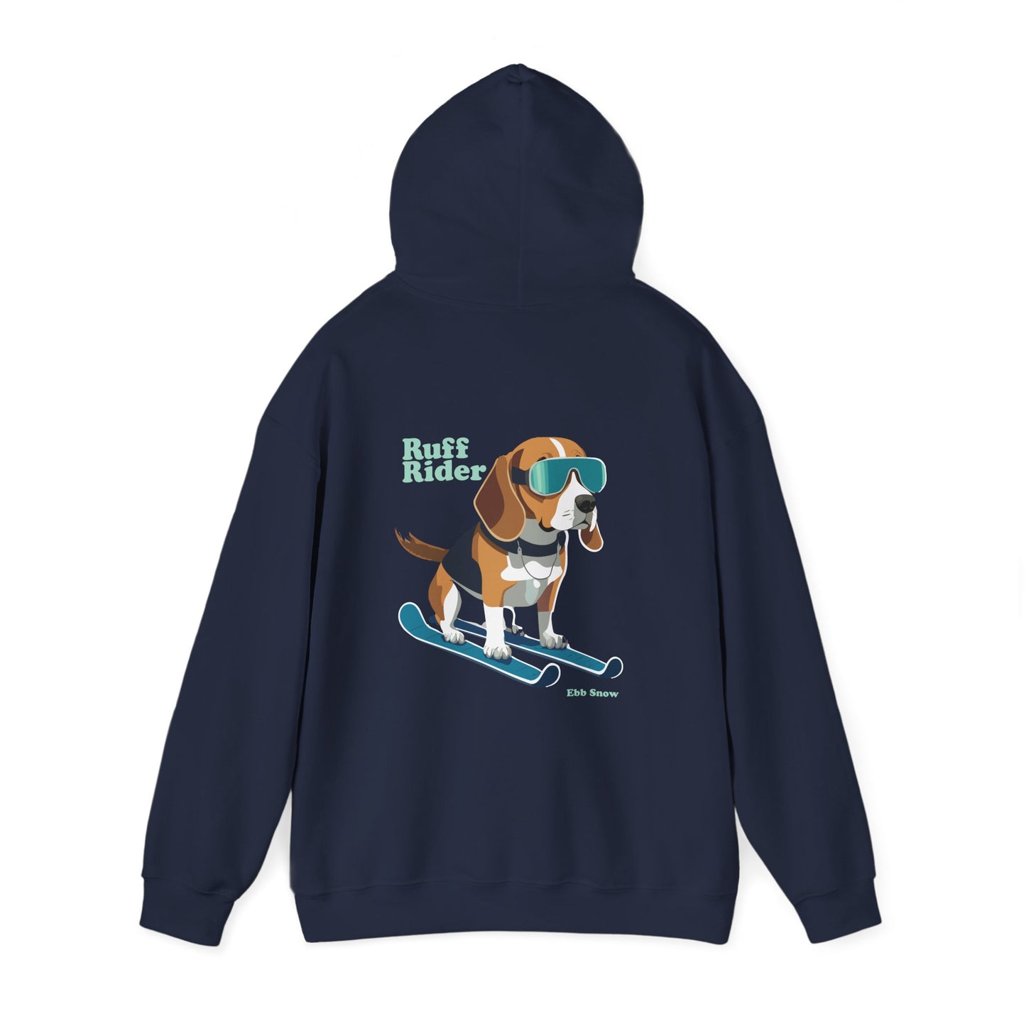Hooded Sweatshirt - Dog on Skis 'Ruff Rider' Design