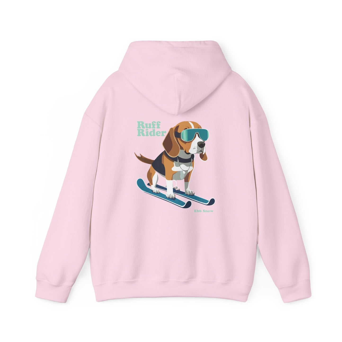 Hooded Sweatshirt - Dog on Skis 'Ruff Rider' Design