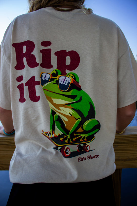 Skateboard Frog Tee - "Rip It"