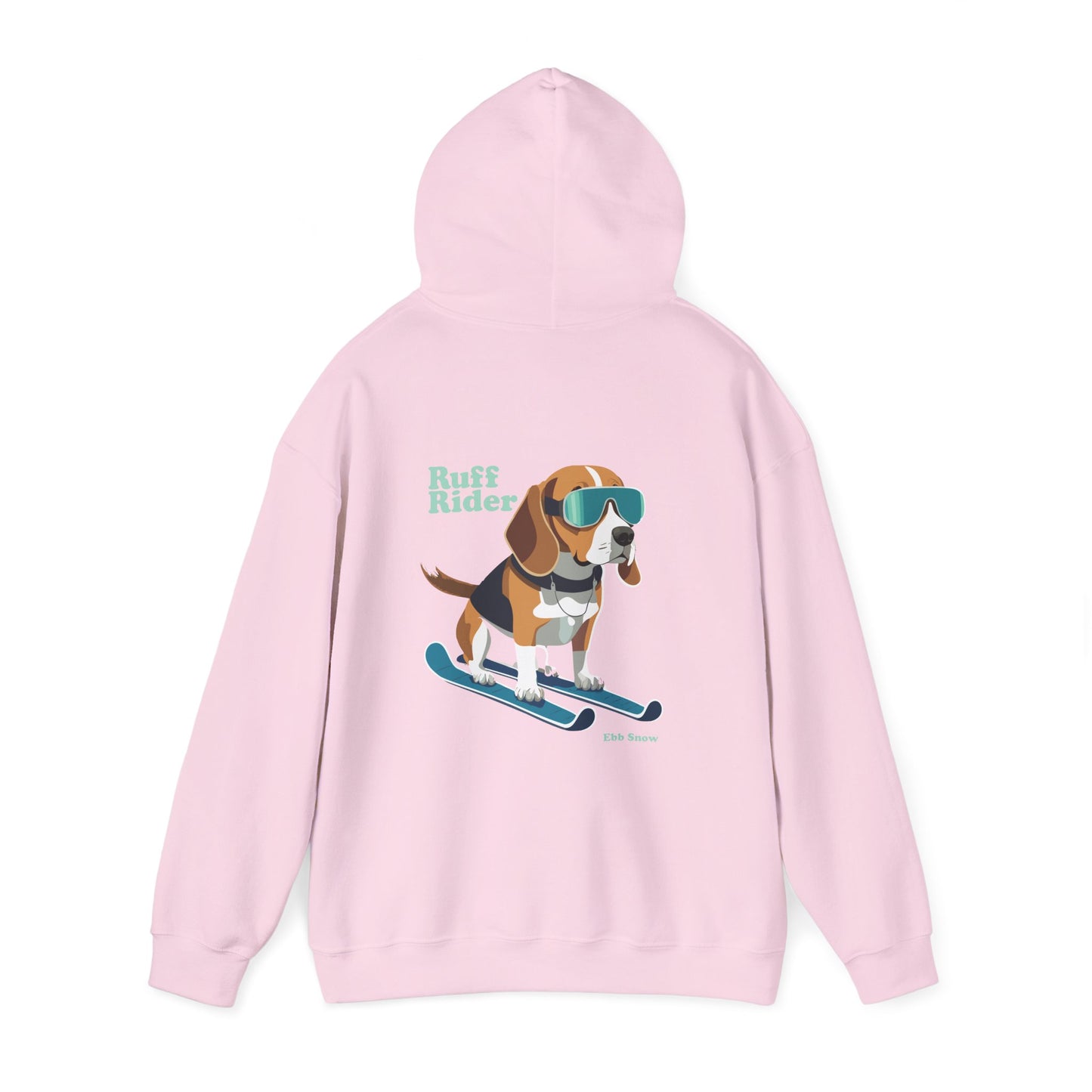 Hooded Sweatshirt - Dog on Skis 'Ruff Rider' Design