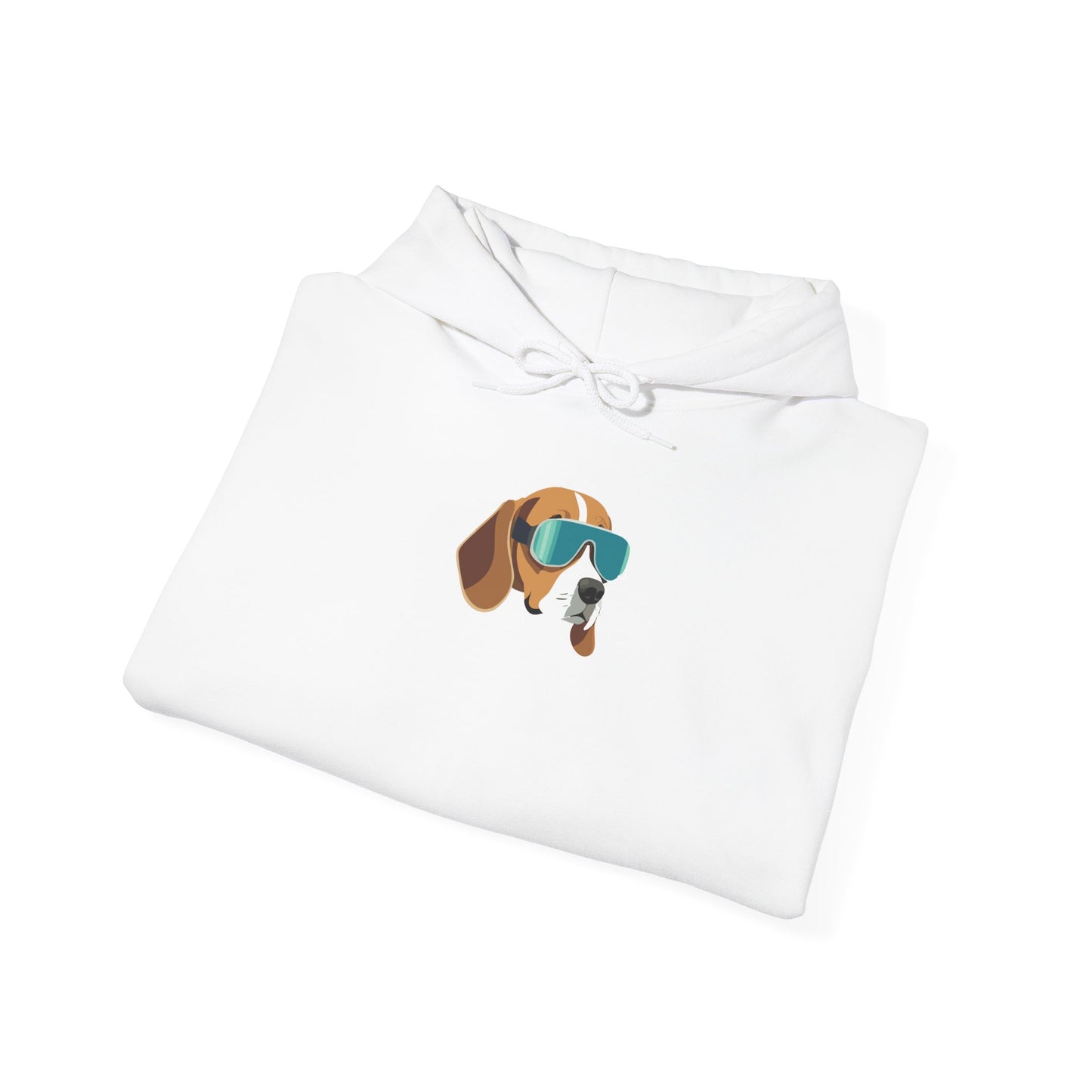 Hooded Sweatshirt - Dog on Skis 'Ruff Rider' Design