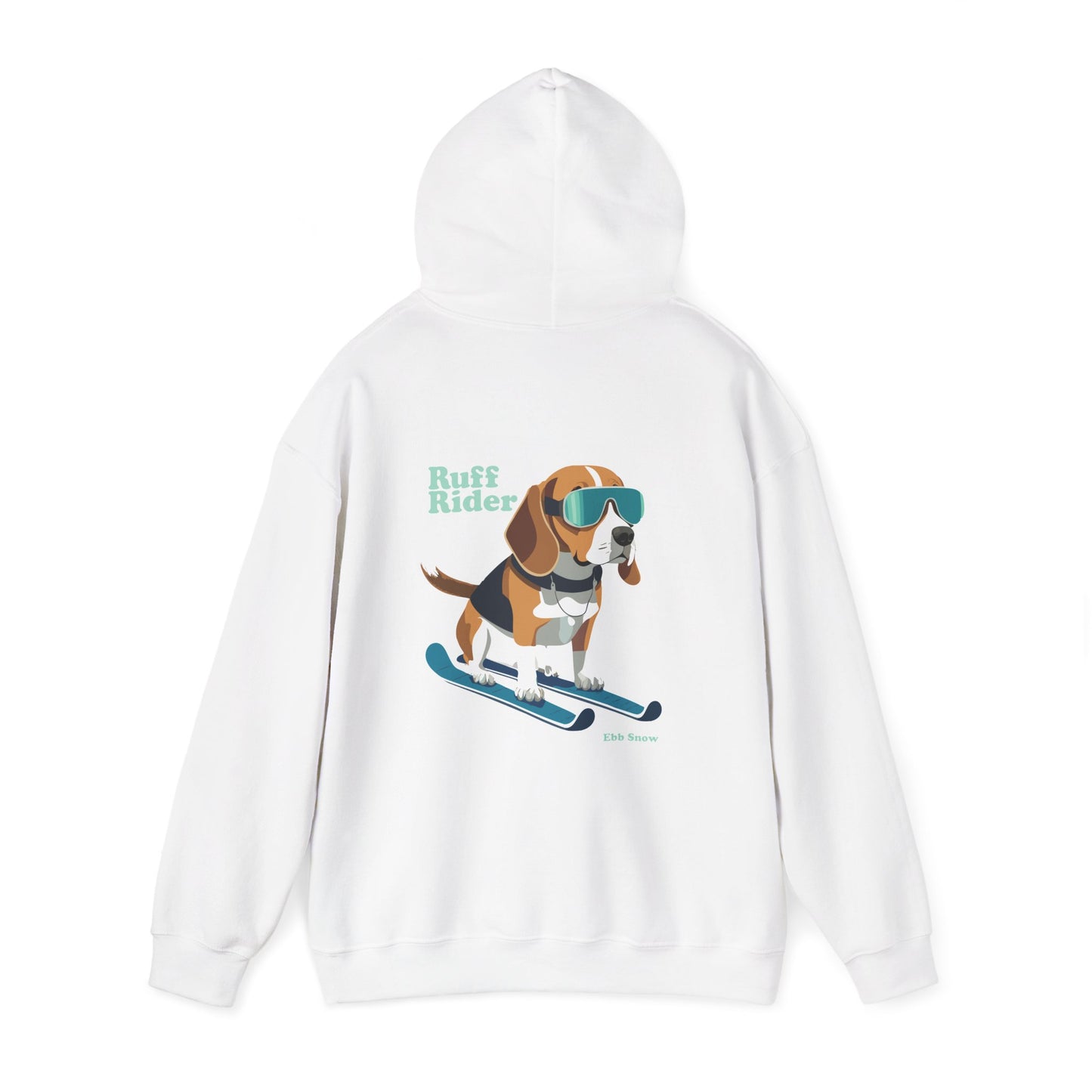 Hooded Sweatshirt - Dog on Skis 'Ruff Rider' Design