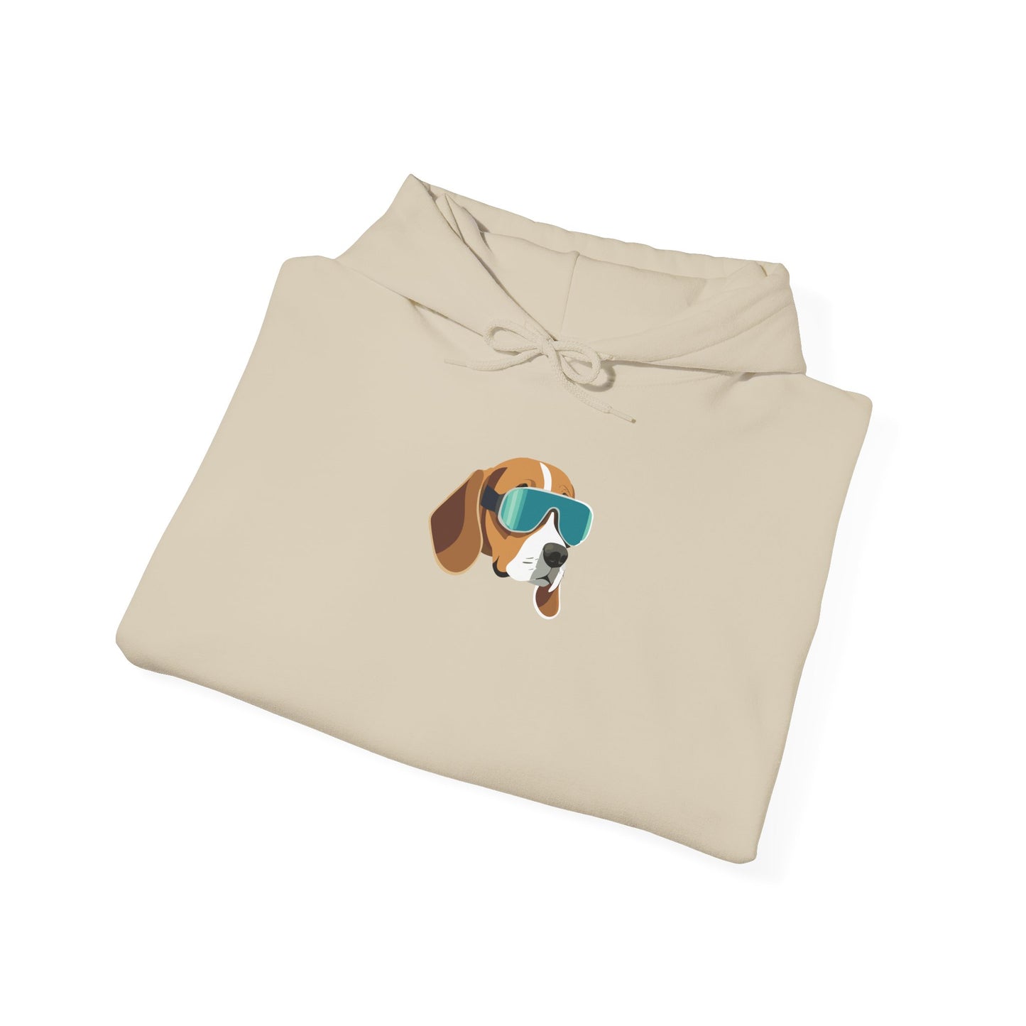 Hooded Sweatshirt - Dog on Skis 'Ruff Rider' Design